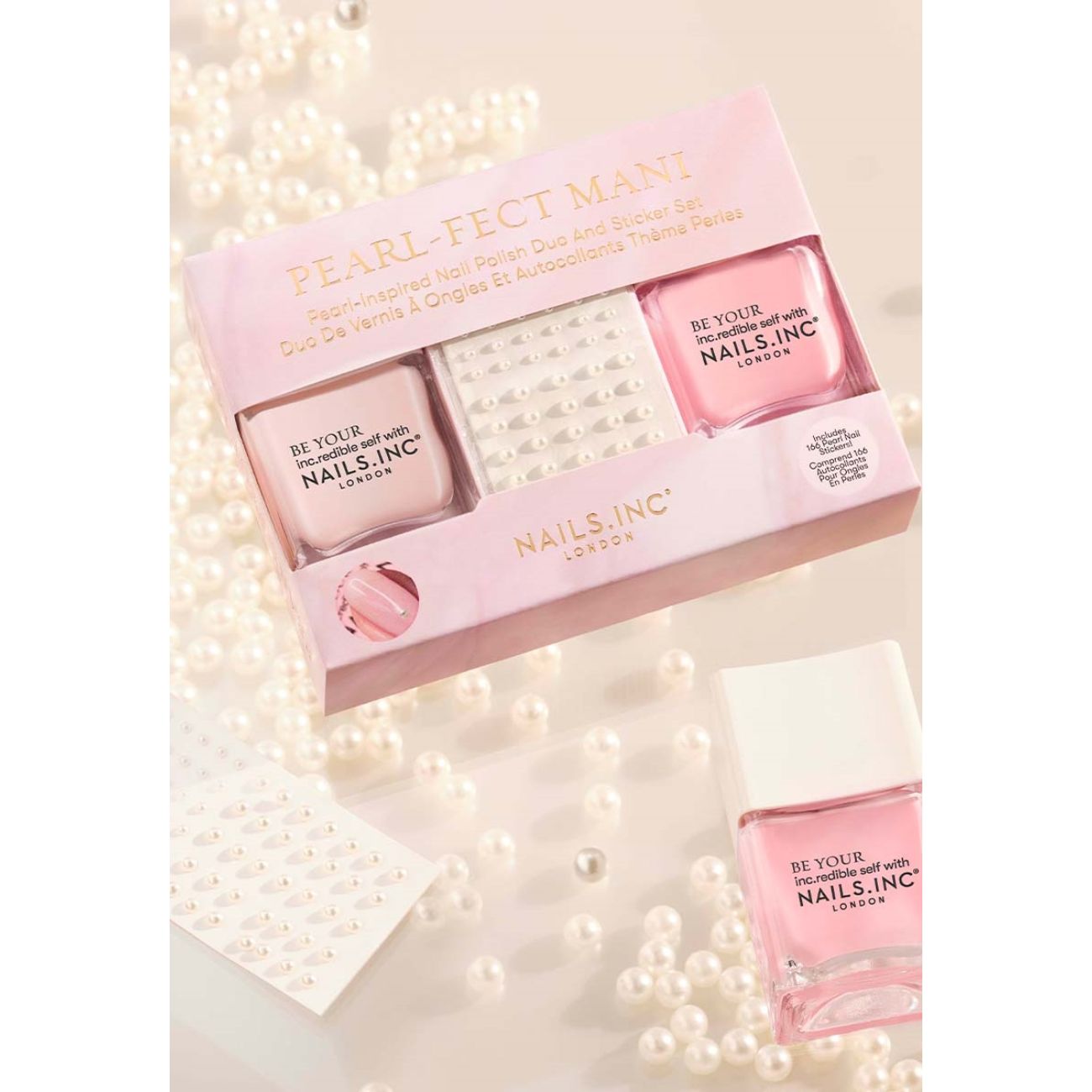 Nail Polish Duo And Sticker Set - Pearl-Fect Mani