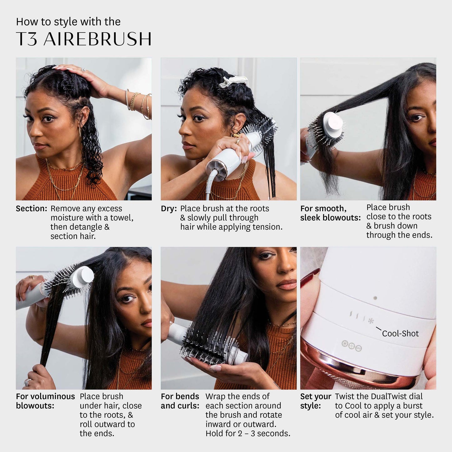 T3 AireBrush one-step smoothing and volumising hair dryer brush