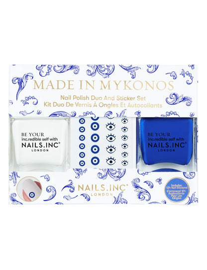 Nail Polish Duo And Sticker Set - Made In Mykonos