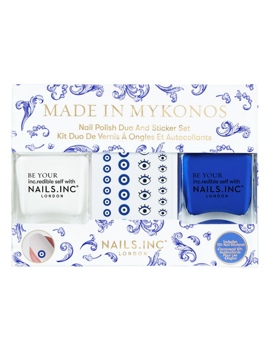 Nail Polish Duo And Sticker Set - Made In Mykonos