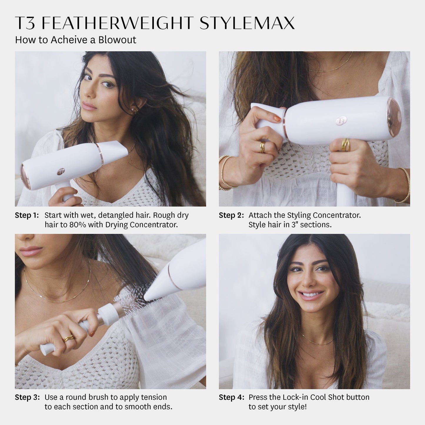 T3 Featherweight StyleMax Professional Hair Dryer with Automated Heat